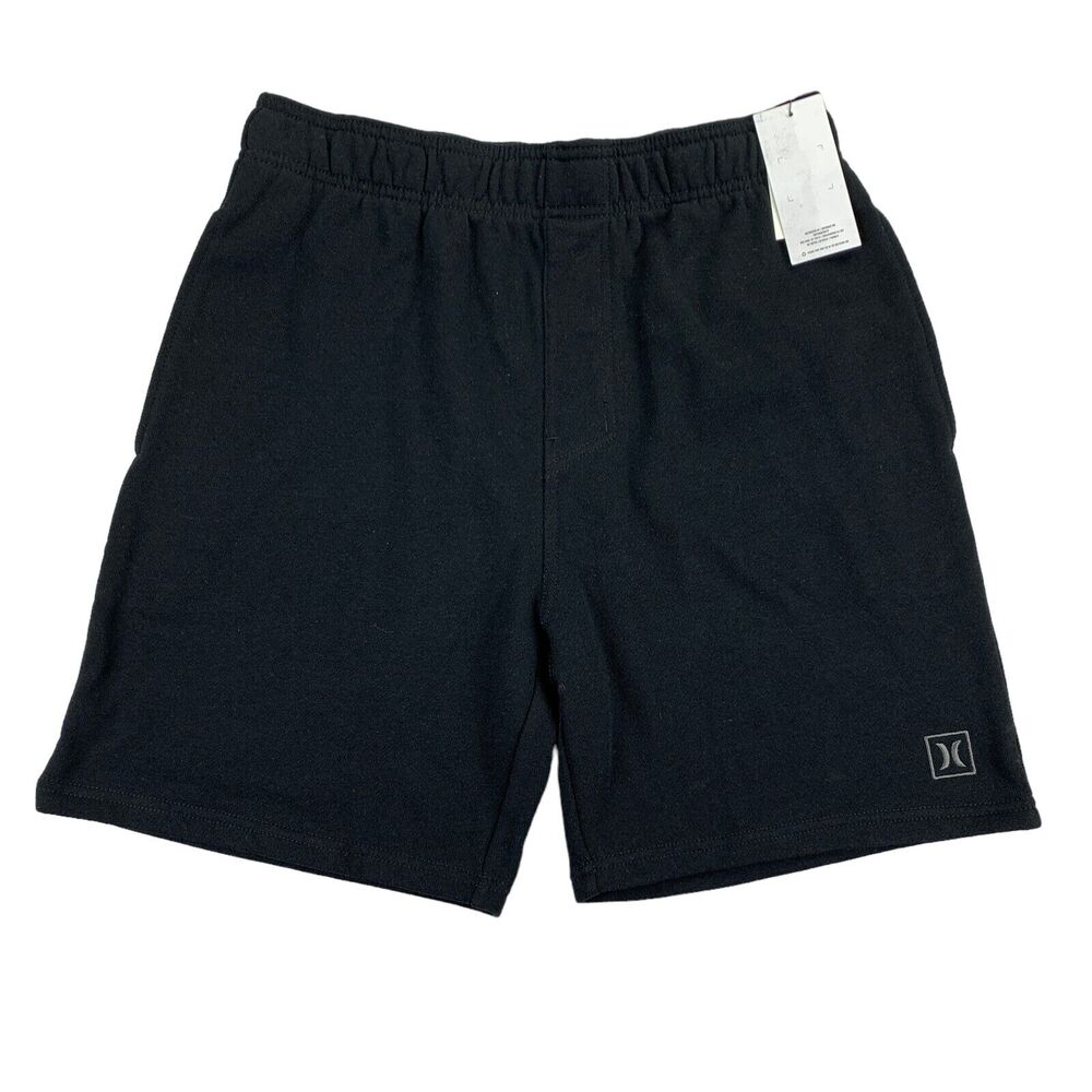 Hurley Mens Icon Boxed Logo Solid Fleece Sweat Shorts Black S - Picture 1 of 4
